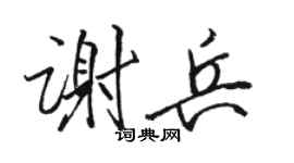 駱恆光謝兵行書個性簽名怎么寫