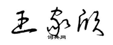 曾慶福王家欣草書個性簽名怎么寫