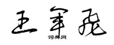 曾慶福王軍飛草書個性簽名怎么寫