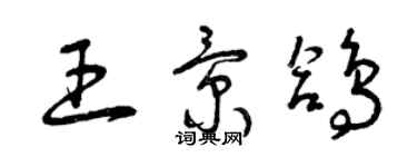 曾慶福王景鴿草書個性簽名怎么寫