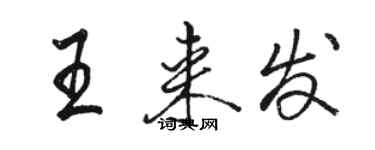 駱恆光王來發行書個性簽名怎么寫