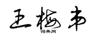 曾慶福王梅弟草書個性簽名怎么寫