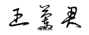 曾慶福王蘭君草書個性簽名怎么寫