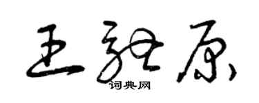 曾慶福王馳原草書個性簽名怎么寫