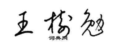 梁錦英王樹勉草書個性簽名怎么寫