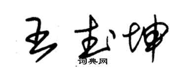 朱錫榮王武坤草書個性簽名怎么寫