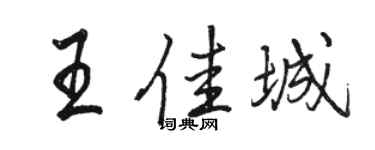 駱恆光王佳城行書個性簽名怎么寫