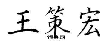 丁謙王策宏楷書個性簽名怎么寫