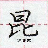 龐中華寫的硬筆行書昆