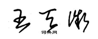 朱錫榮王天微草書個性簽名怎么寫