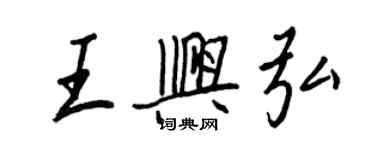 王正良王興弘行書個性簽名怎么寫