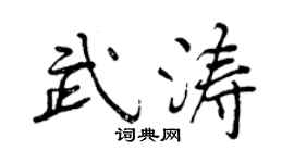 曾慶福武濤行書個性簽名怎么寫