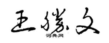 曾慶福王勝文草書個性簽名怎么寫