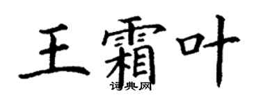 丁謙王霜葉楷書個性簽名怎么寫