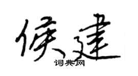 王正良侯建行書個性簽名怎么寫