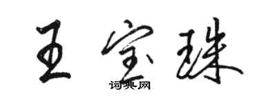 駱恆光王寶珠行書個性簽名怎么寫