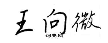 王正良王向微行書個性簽名怎么寫