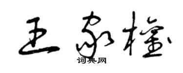 曾慶福王家權草書個性簽名怎么寫