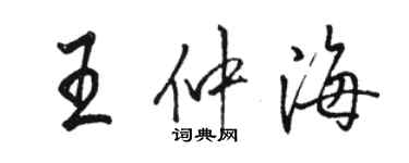 駱恆光王仲海行書個性簽名怎么寫