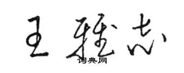 駱恆光王雅志草書個性簽名怎么寫