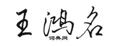 駱恆光王鴻名行書個性簽名怎么寫