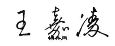 駱恆光王嘉凌草書個性簽名怎么寫