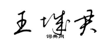 梁錦英王城君草書個性簽名怎么寫