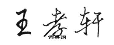 駱恆光王孝軒行書個性簽名怎么寫