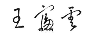 駱恆光王富雲草書個性簽名怎么寫