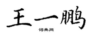 丁謙王一鵬楷書個性簽名怎么寫