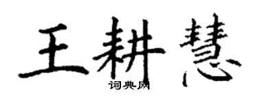 丁謙王耕慧楷書個性簽名怎么寫