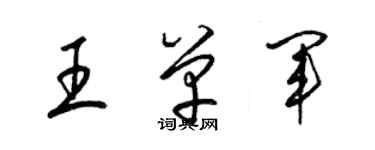 梁錦英王單軍草書個性簽名怎么寫