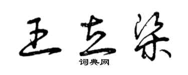 曾慶福王立梁草書個性簽名怎么寫