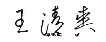 駱恆光王清爽草書個性簽名怎么寫