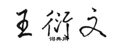 駱恆光王衍文行書個性簽名怎么寫