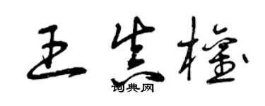 曾慶福王真權草書個性簽名怎么寫