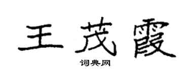 袁強王茂霞楷書個性簽名怎么寫