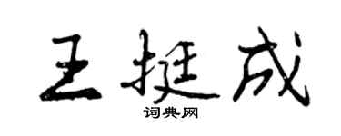 曾慶福王挺成行書個性簽名怎么寫
