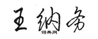 駱恆光王納務行書個性簽名怎么寫