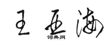 駱恆光王亞海草書個性簽名怎么寫
