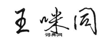 駱恆光王咪同行書個性簽名怎么寫
