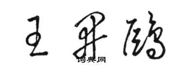 駱恆光王開鷗草書個性簽名怎么寫