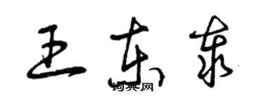 曾慶福王東泰草書個性簽名怎么寫