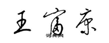 梁錦英王富康草書個性簽名怎么寫