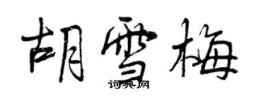 曾慶福胡雪梅行書個性簽名怎么寫