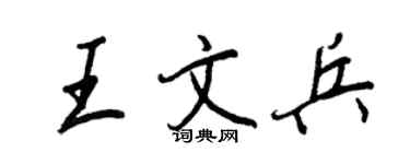 王正良王文兵行書個性簽名怎么寫