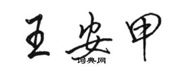 駱恆光王安甲行書個性簽名怎么寫