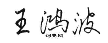 駱恆光王鴻波行書個性簽名怎么寫