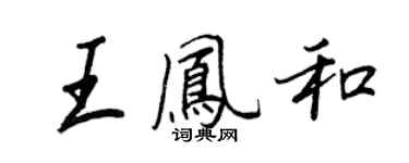 王正良王鳳和行書個性簽名怎么寫