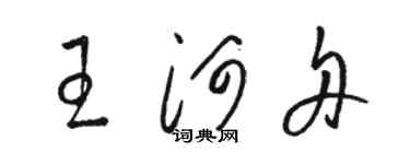 駱恆光王河舟草書個性簽名怎么寫